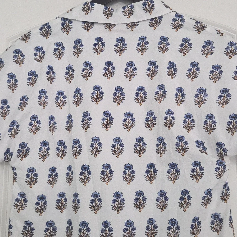 THML Beautiful Cotton Dress...White With Blue Floral Pattern. Great Condition! - Picture 12 of 16